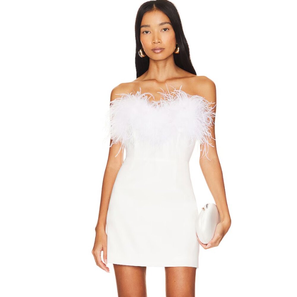 REVOLVE Line and Dot Amor Feather Bridal White Mini Dress

SOLD 2/24/25